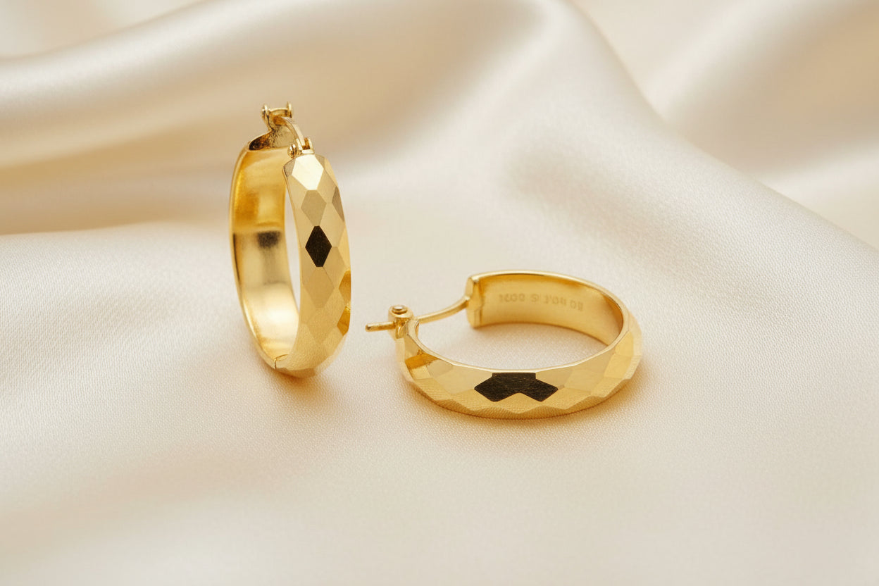 10K YG DC Domed Hoops (small)