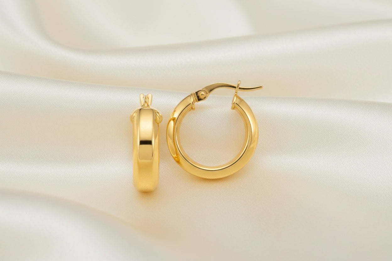 10K YG Hollow Beveled Edge Hoops (small)