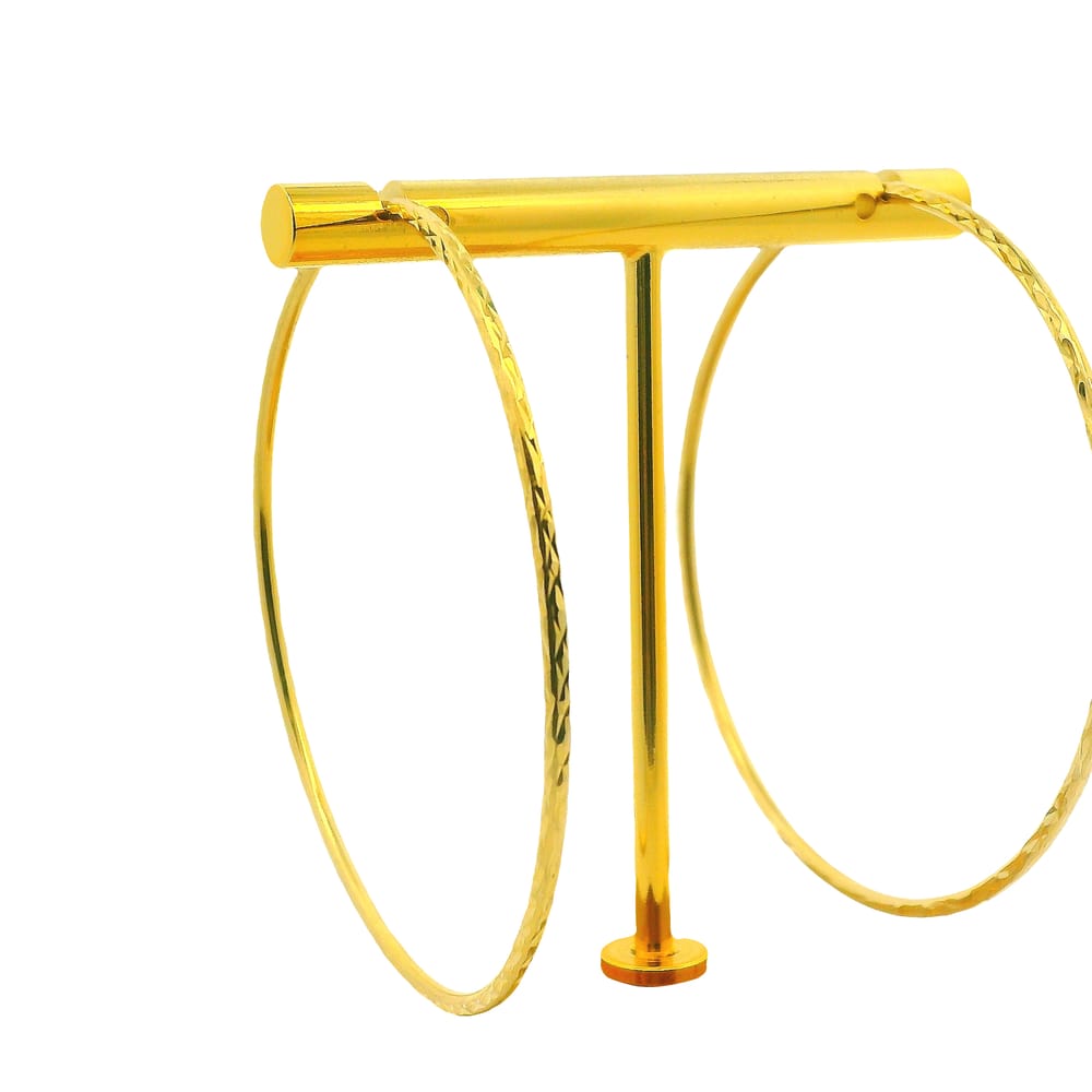 10K YG DIAMOND CUT HOOPS 55MM