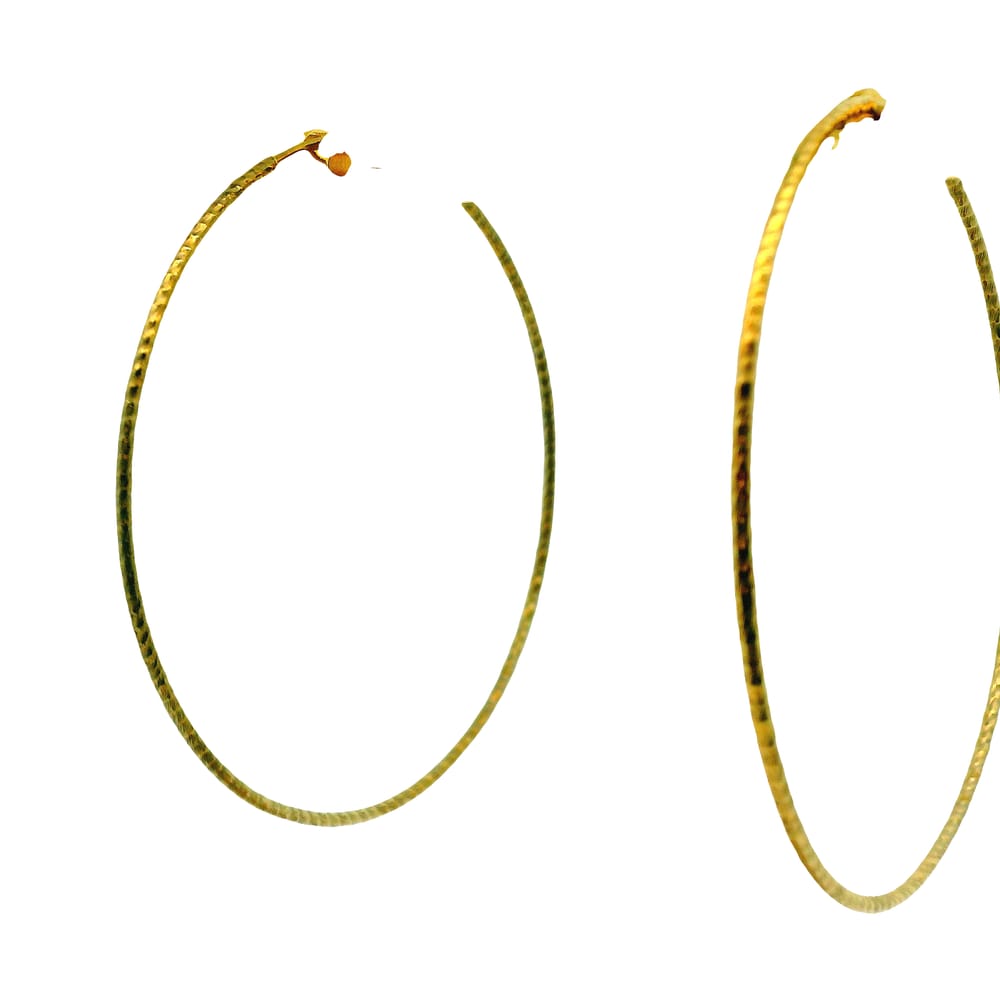 14K YG DC 50MM SLEEPER HOOPS