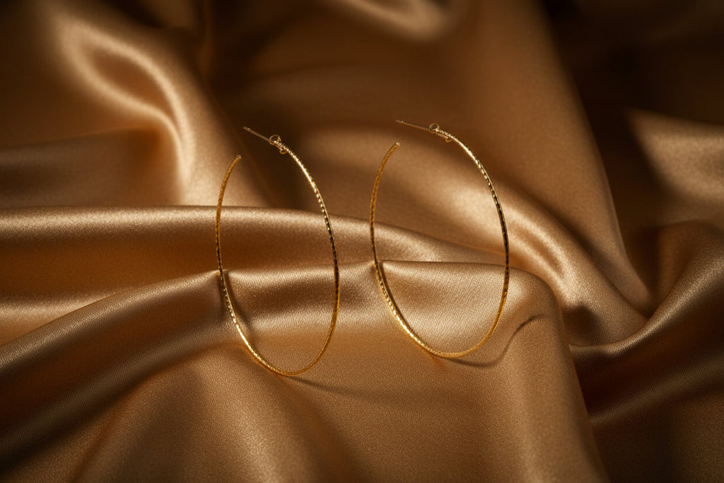 14K YG DC 50MM SLEEPER HOOPS