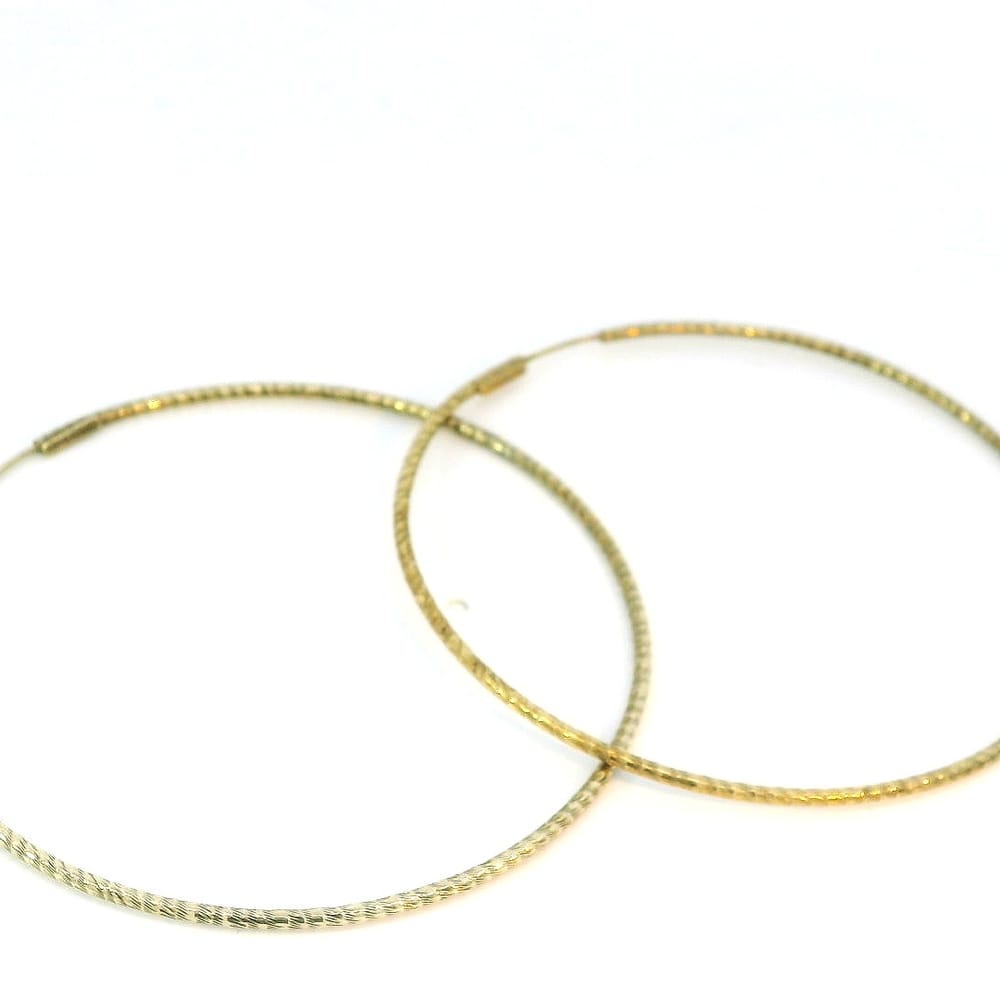 14K YG DC 50MM SLEEPER HOOPS
