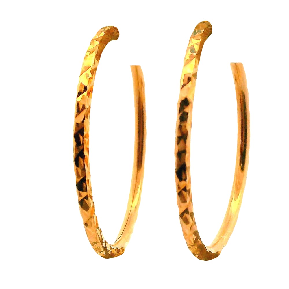 10K RG Diamond cut Hoops 24mm