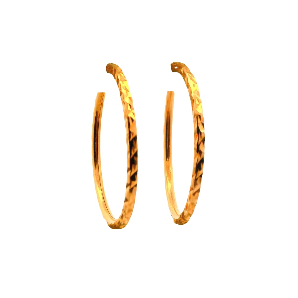 10K RG Diamond cut Hoops 24mm