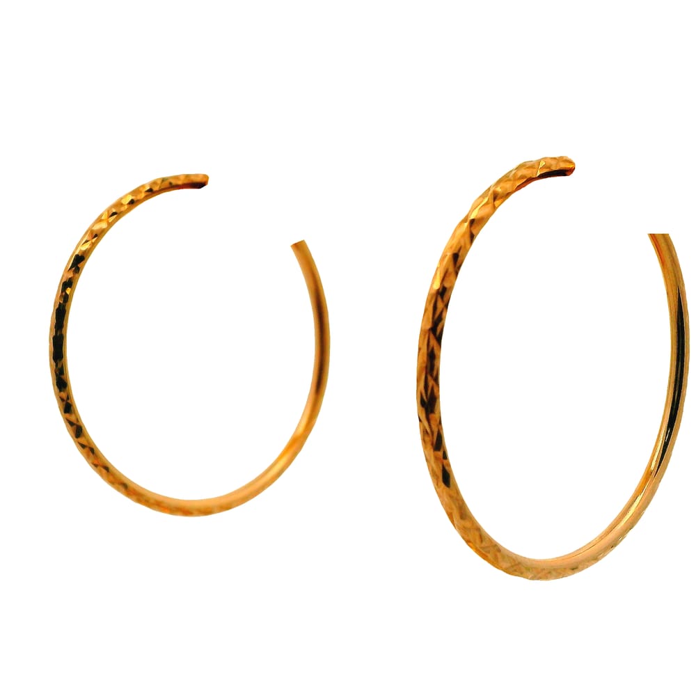 10K RG Diamond Cut Hoops 30mm