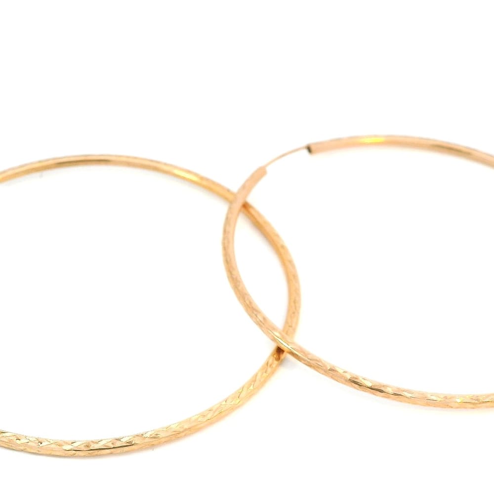 10K RG Diamond Cut Hoops 30mm