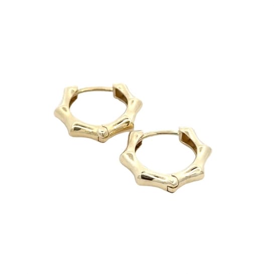 10K YG Hexagon Shaped Huggies