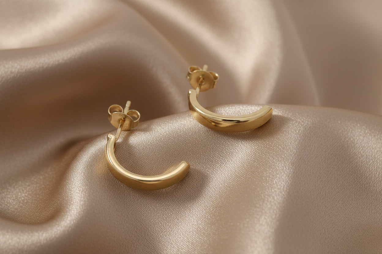 10K YG Half Hoops w/ Posts