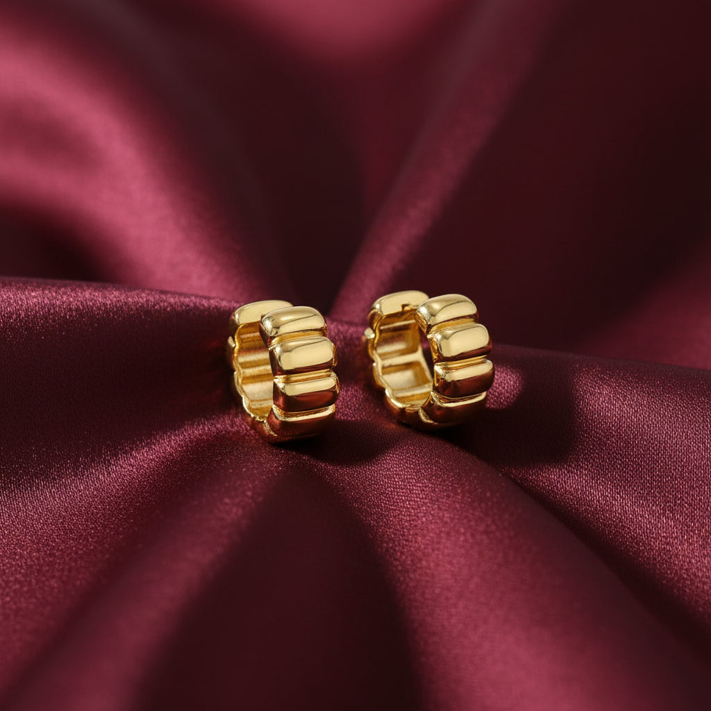 10K Yellow Gold Domed Huggies