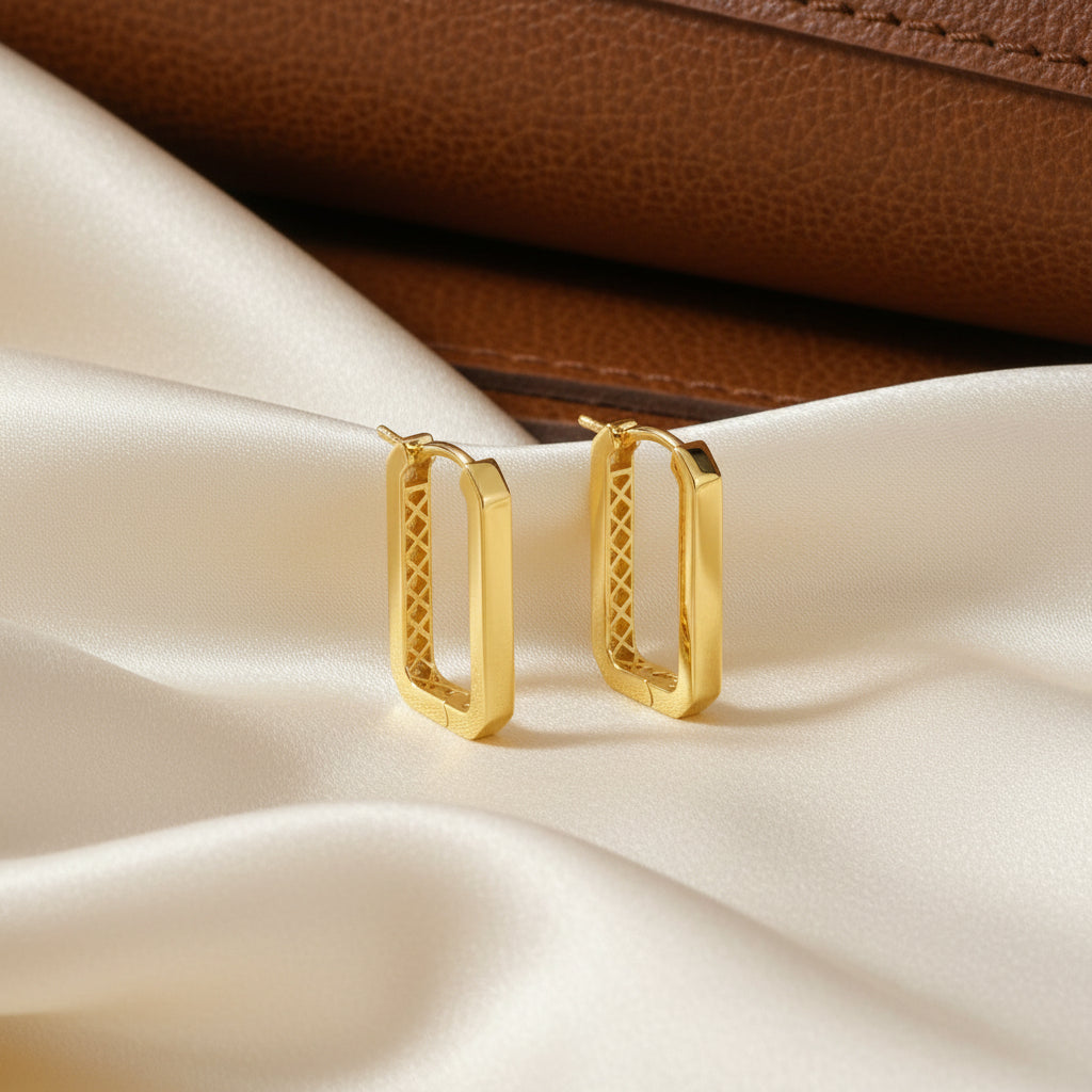 10K YG Rectangle Hoops (copy)