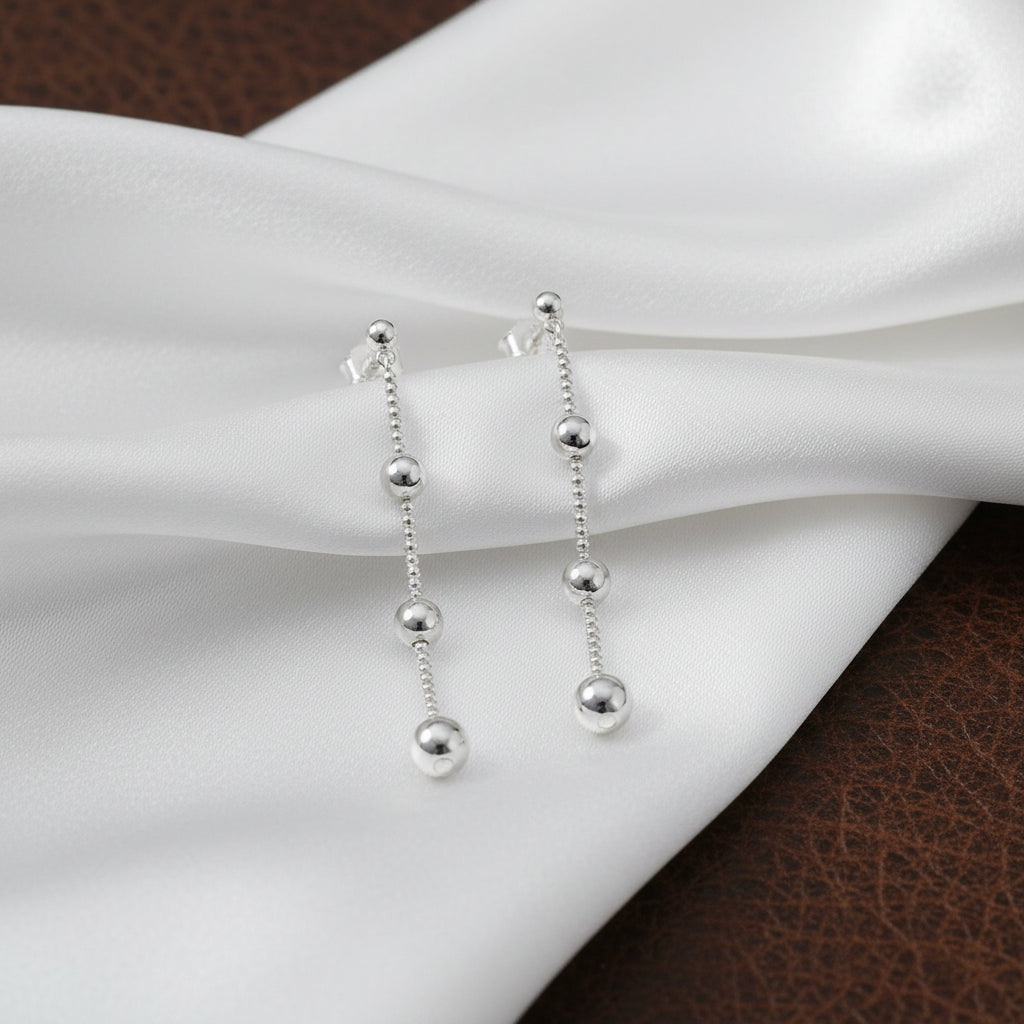 (S2205335) Sterling Silver Beaded Bujukan Drop Earrings "Gabriel & Co."