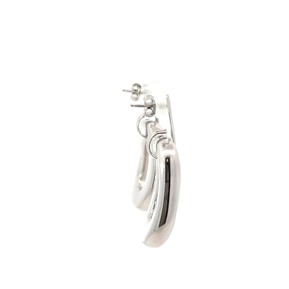 Sterling Silver Open Square Drop Earrings