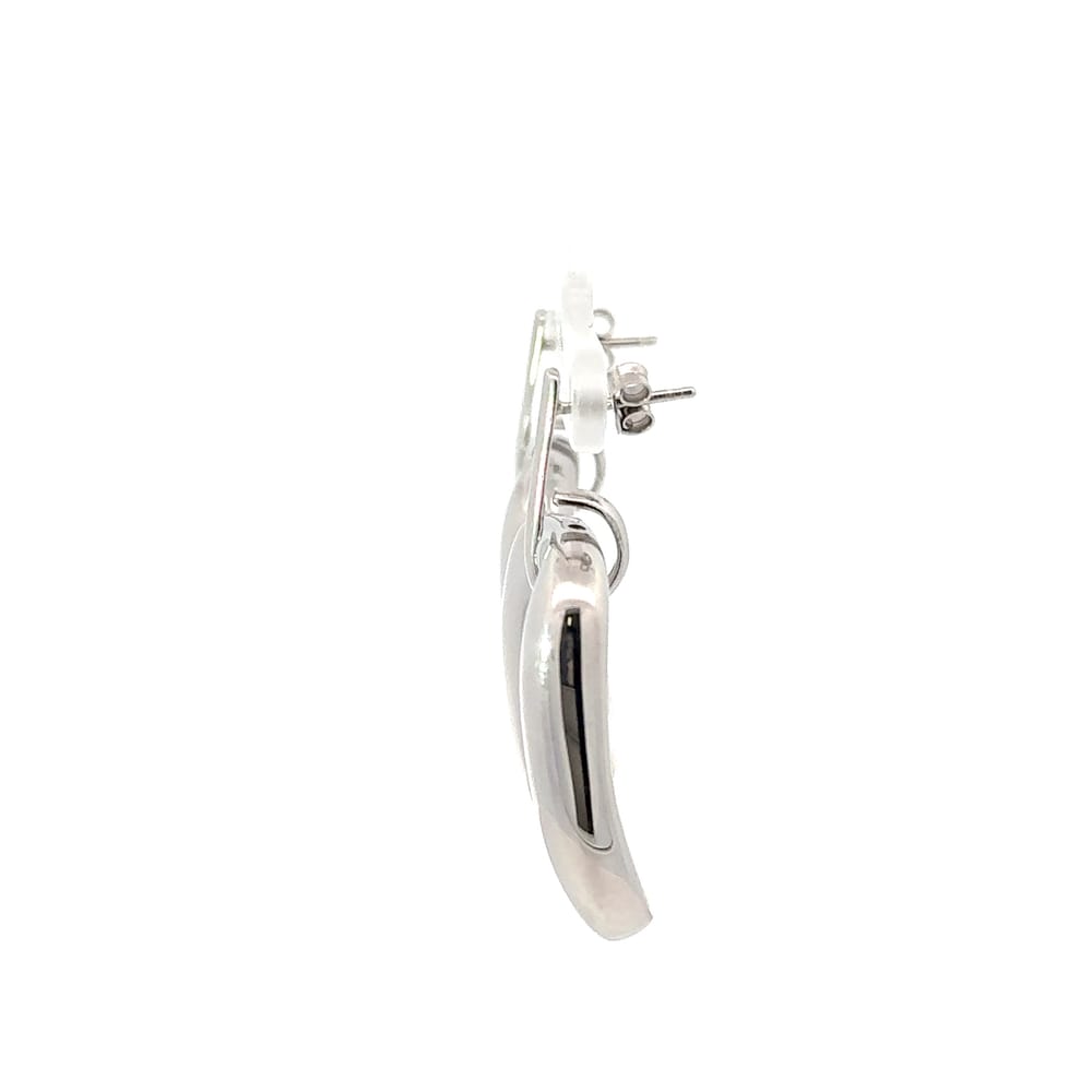 Sterling Silver Open Square Drop Earrings