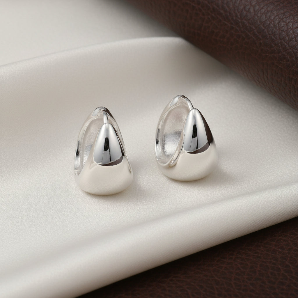 Sterling Silver Tapered Huggies