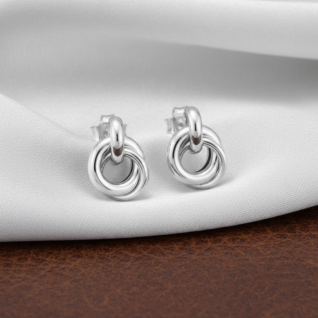 Sterling Silver Small Double Circle Earrings