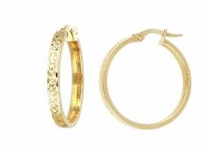 10K YG Wide Hollow DC Hoops