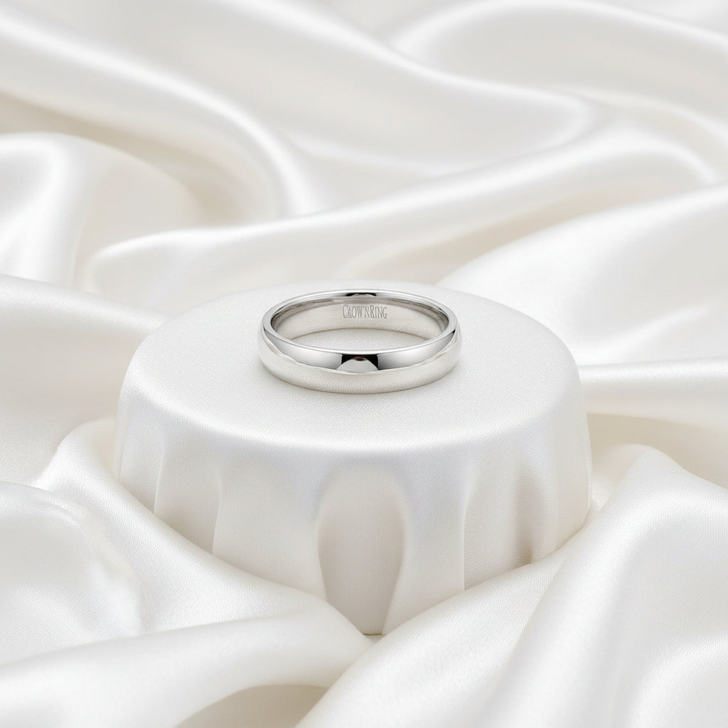 14K WG 5MM WIDE DOME LIGHT HIGH POLISH TRADITIONAL BAND SIZE 11