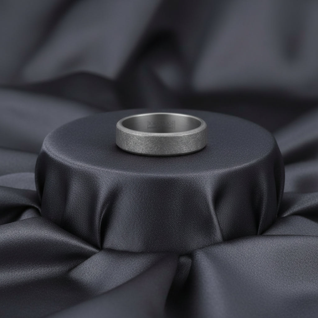 CROWN RING TANTALUM 6MM WIDE 2.2 THICK DIA BRUSH TOP & EDGES MENS BAND
