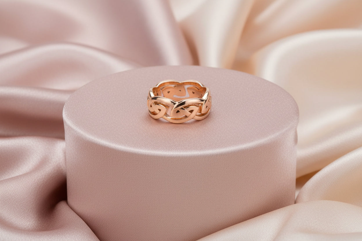 14K RG ETERNITY KNOT "GOWAN" EXTRA WIDE SIZE 6.5