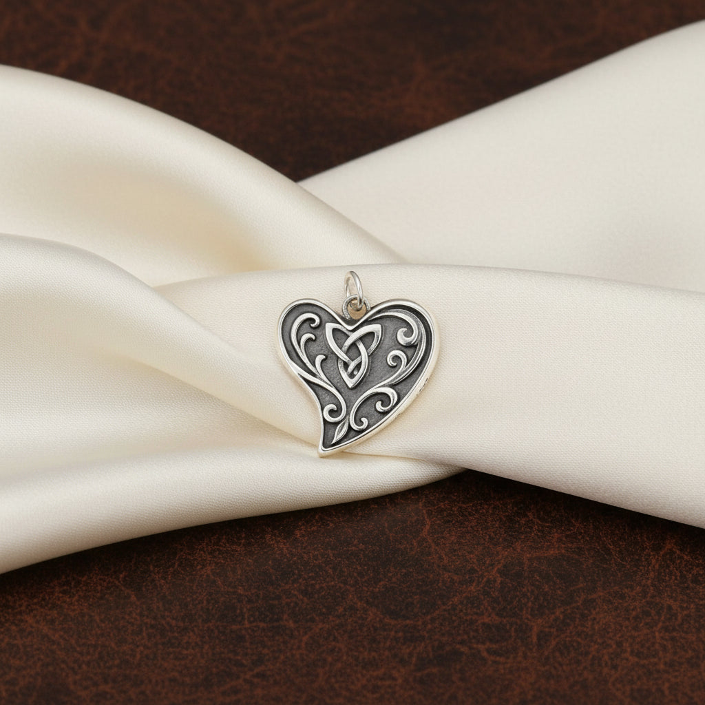 Oxidized Silver Heart Charm