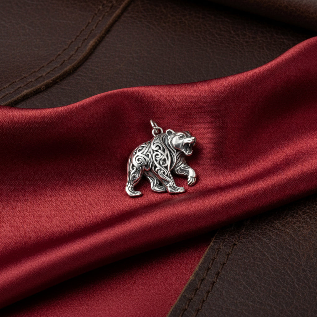 Oxidized Silver Bear Charm