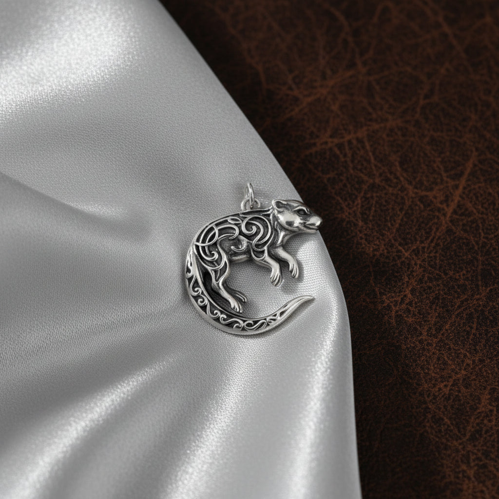 Oxidized Silver Otter Charm