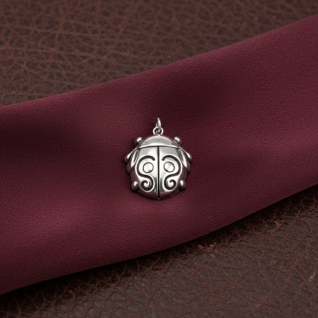 Oxidized Silver Ladybug Charm
