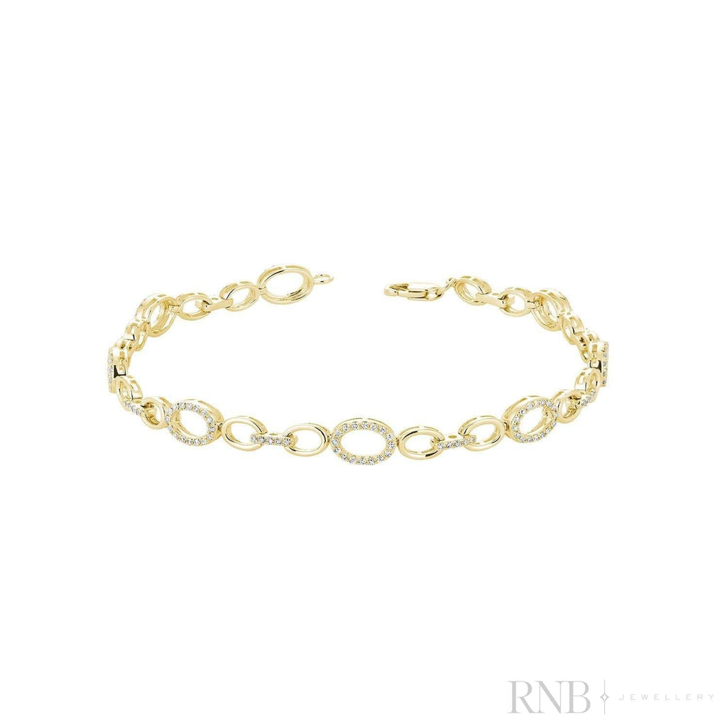 Oval Shape Diamond Halo Bracelet