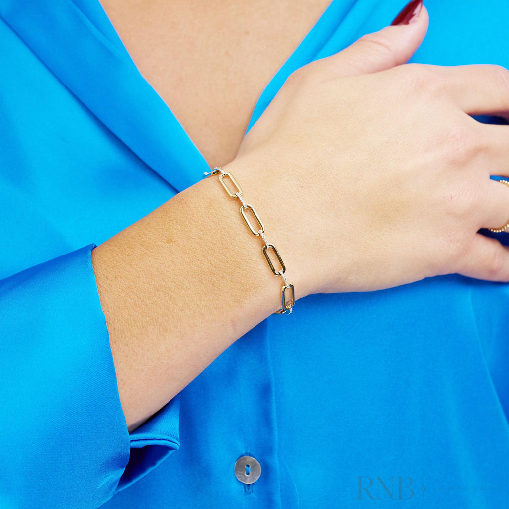 Paper Clip Diamond Bracelet