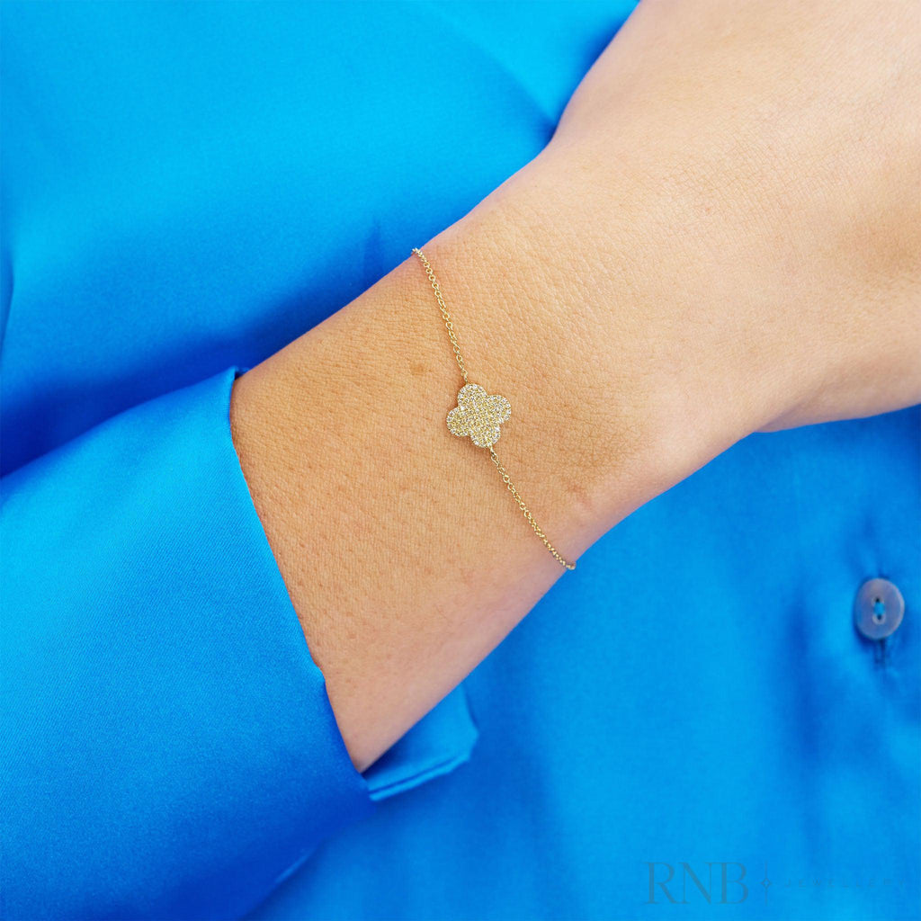 Pave Clover Diamond Bracelet