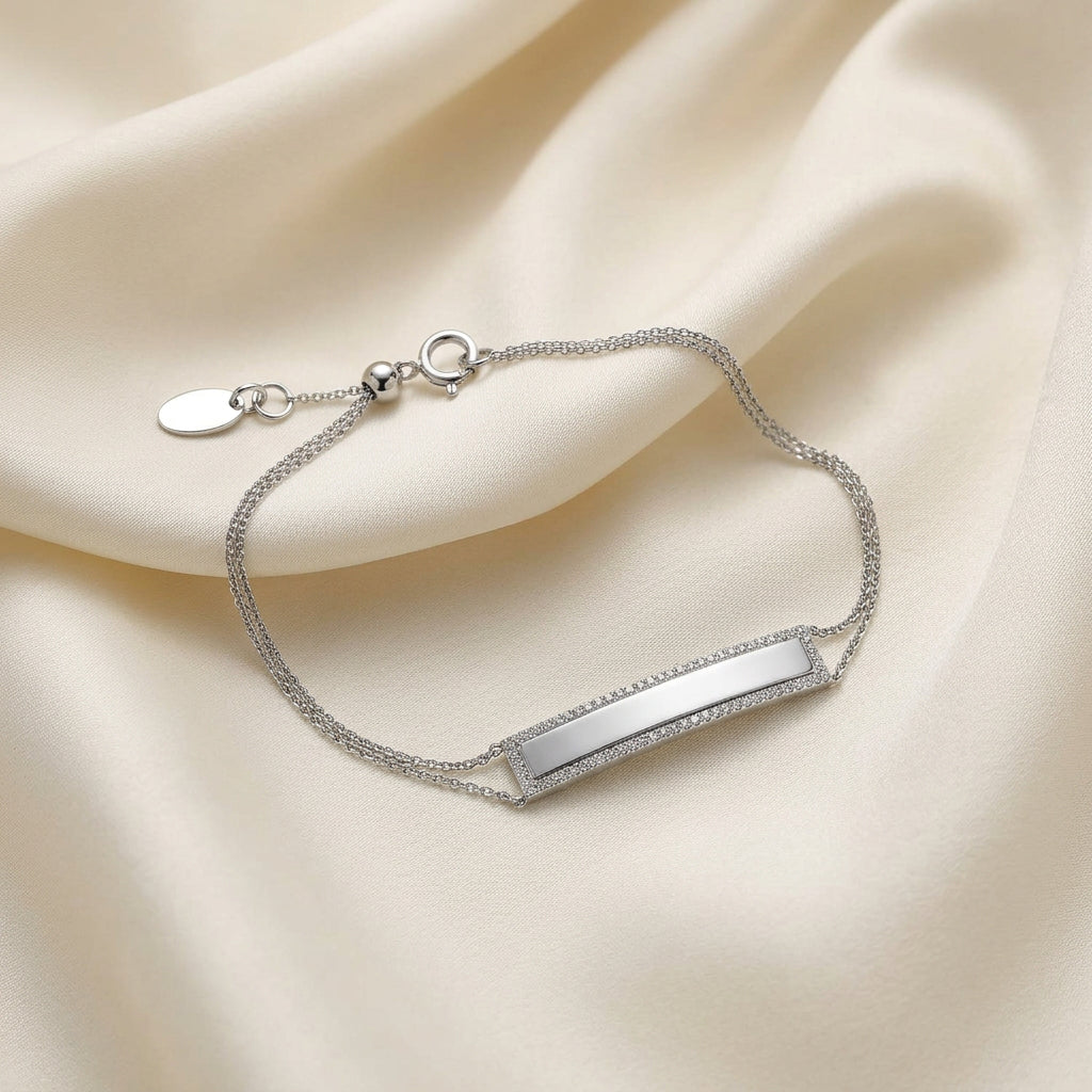 I.D. Plate Diamond Bracelet