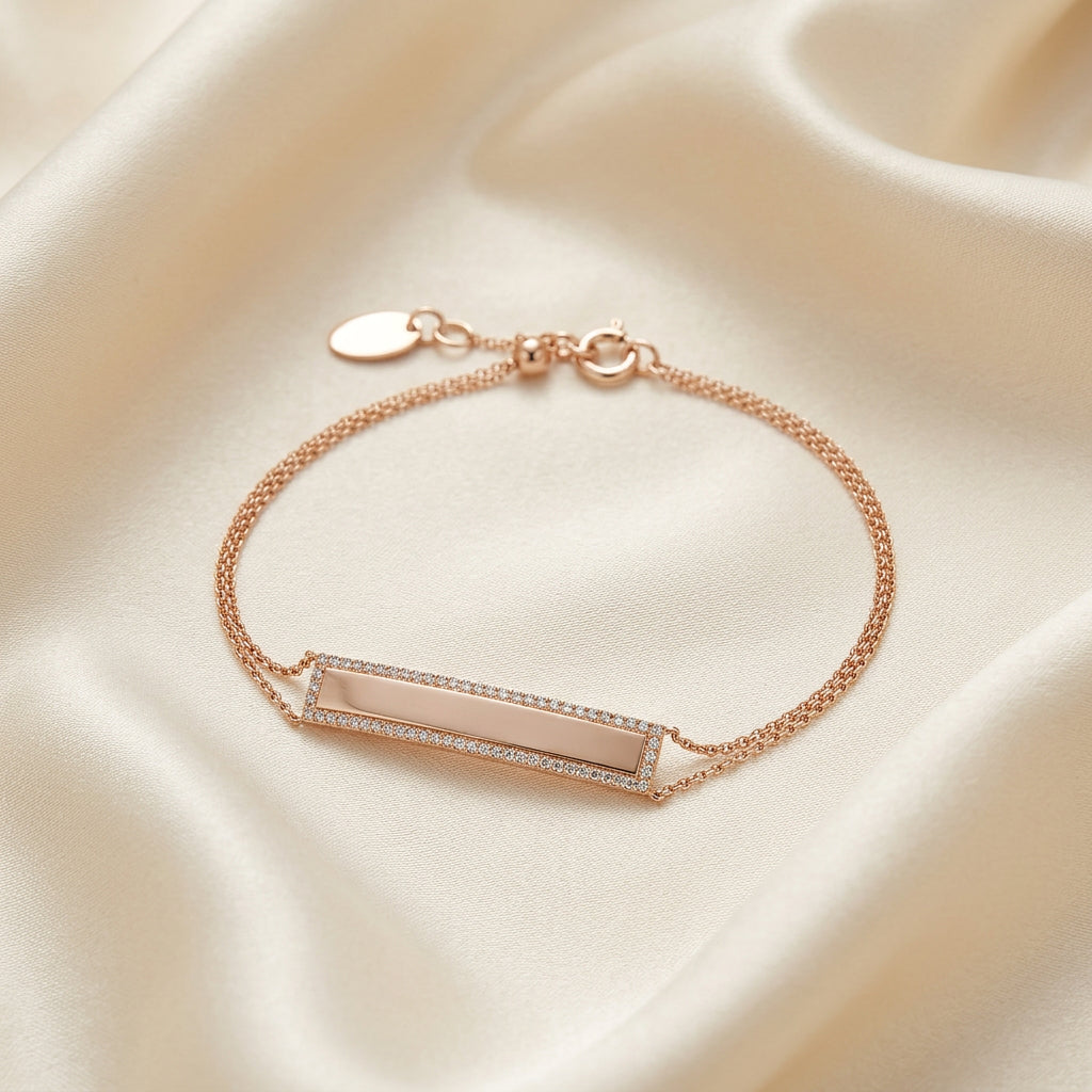 I.D. Plate Diamond Bracelet