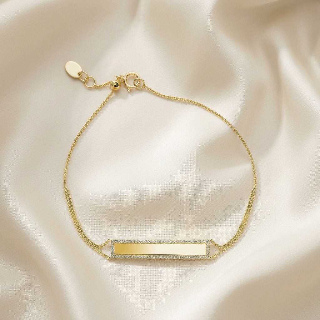 I.D. Plate Diamond Bracelet