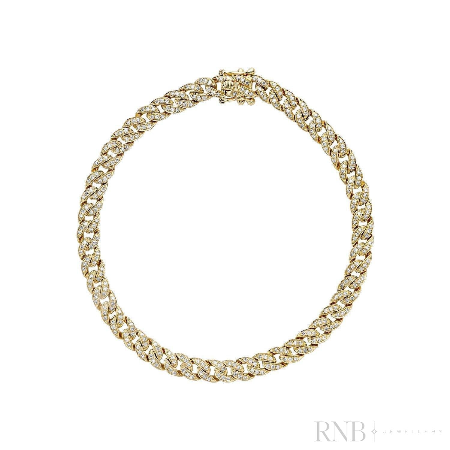 Small Diamond Cuban Link Bracelet