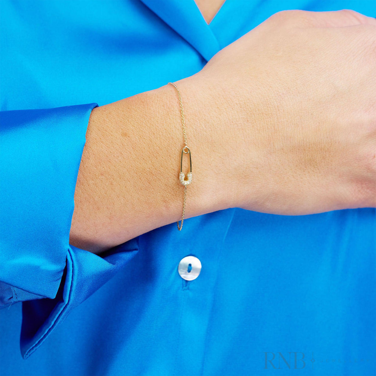 Safety Pin Diamond Bracelet