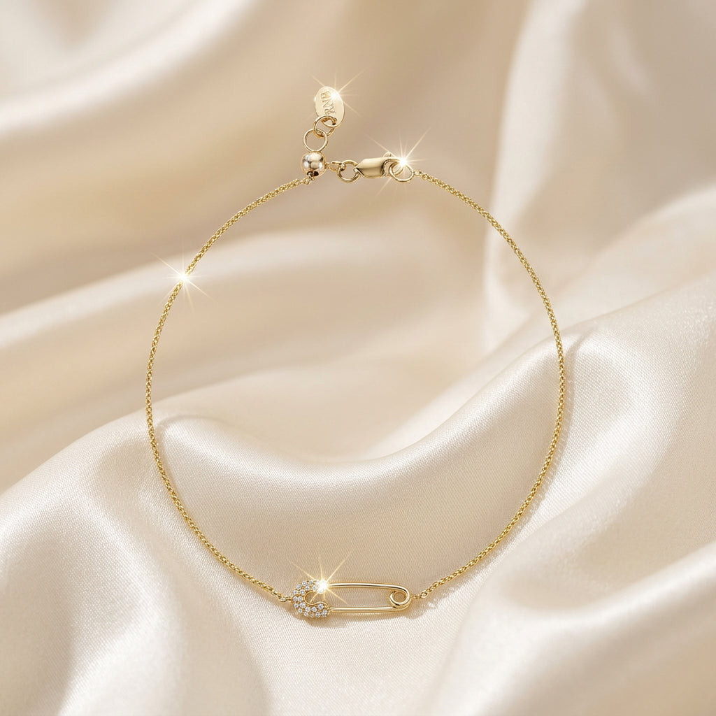Safety Pin Diamond Bracelet