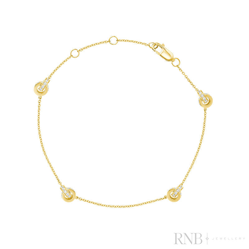 Love Knots Interlocking Station Diamond Bracelet