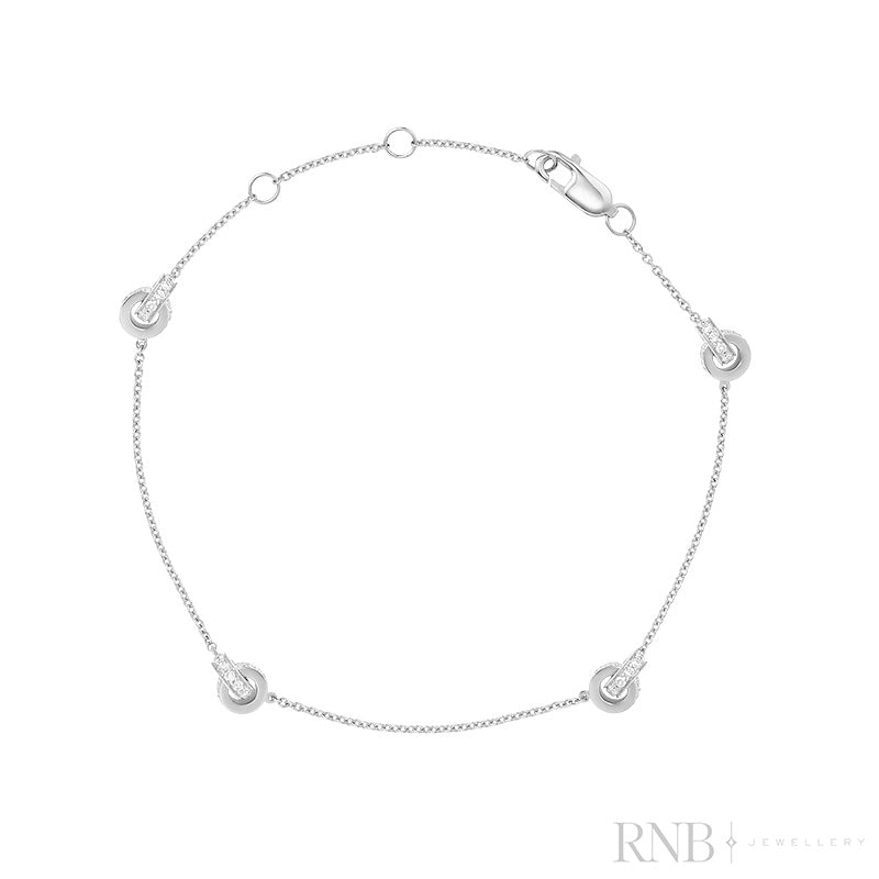 Love Knots Interlocking Station Diamond Bracelet