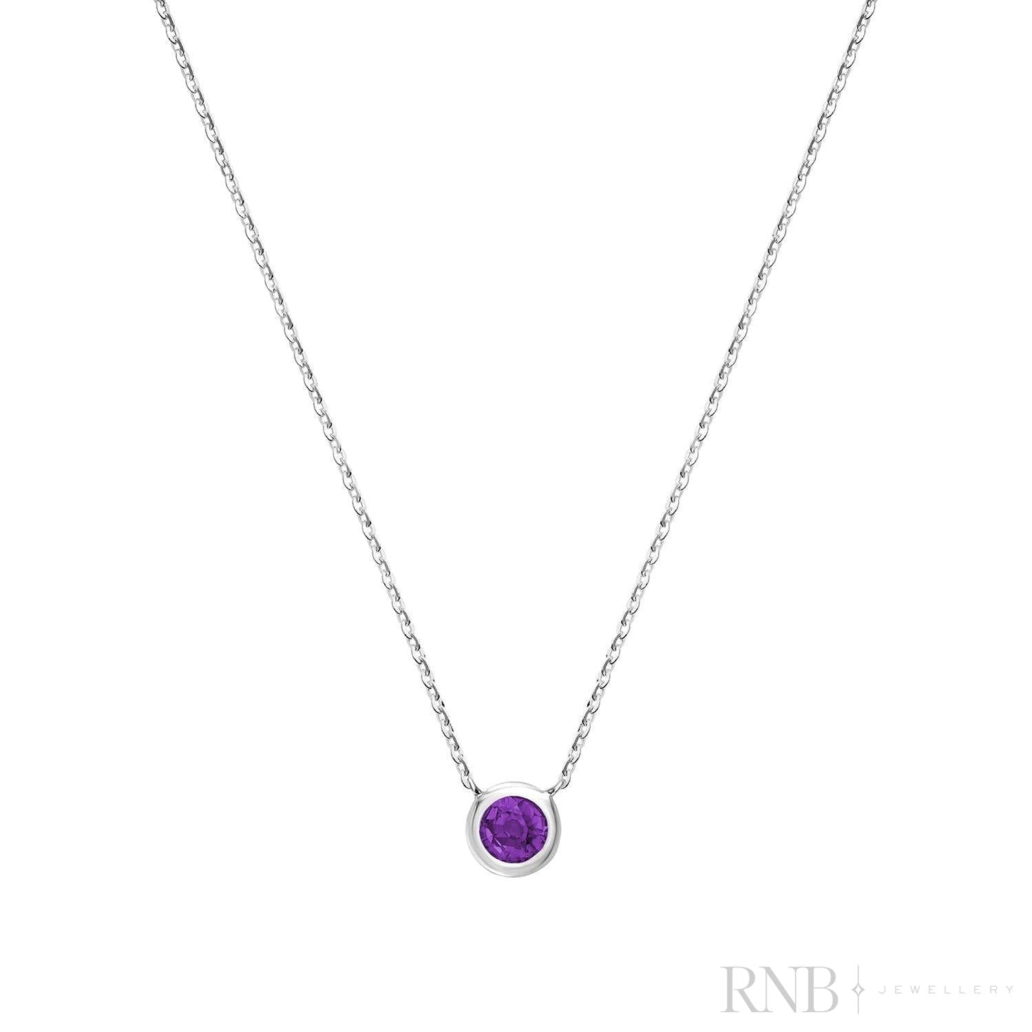 Bezel Set Precious Stone Necklace