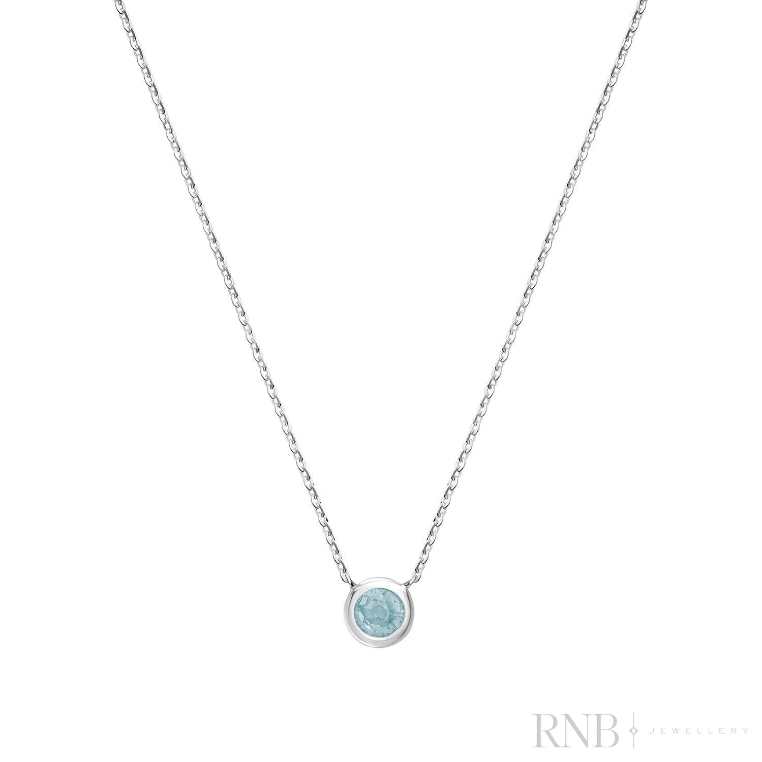 Bezel Set Precious Stone Necklace
