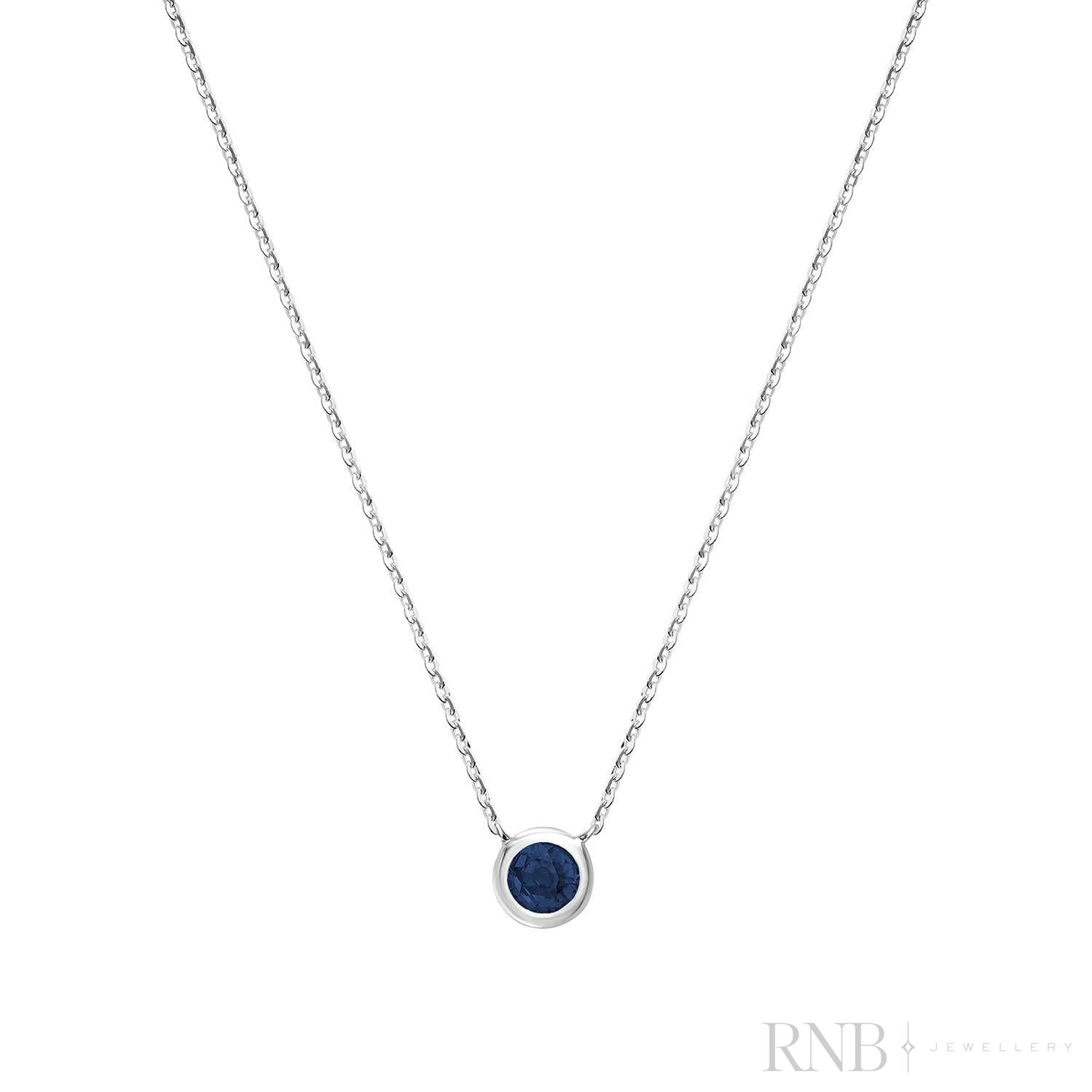 Bezel Set Precious Stone Necklace