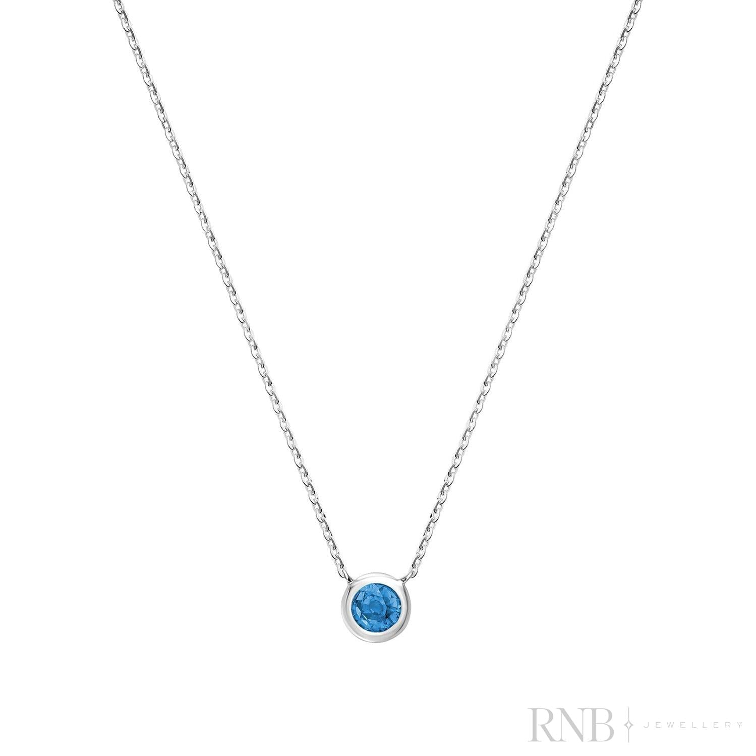 Bezel Set Precious Stone Necklace