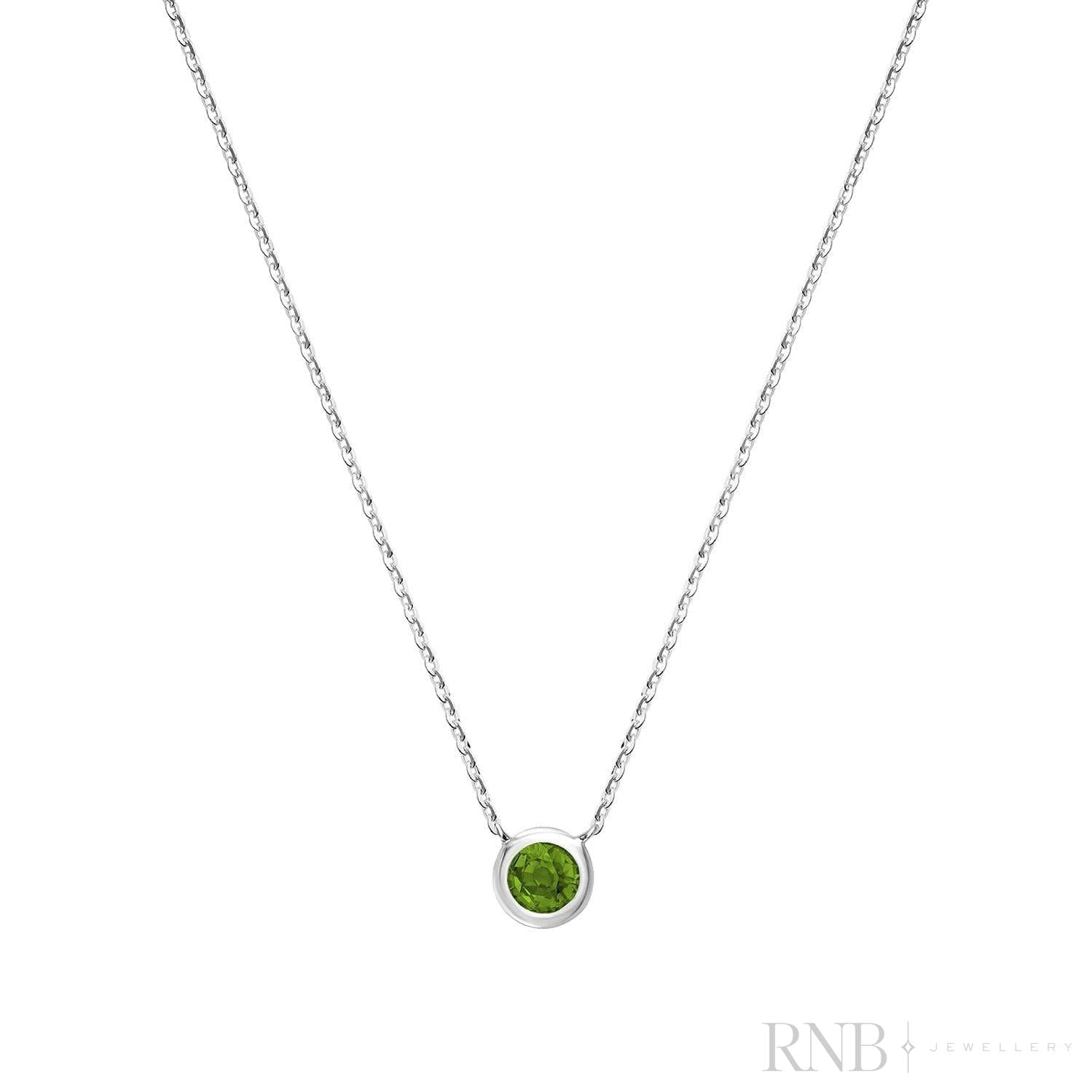 Bezel Set Precious Stone Necklace