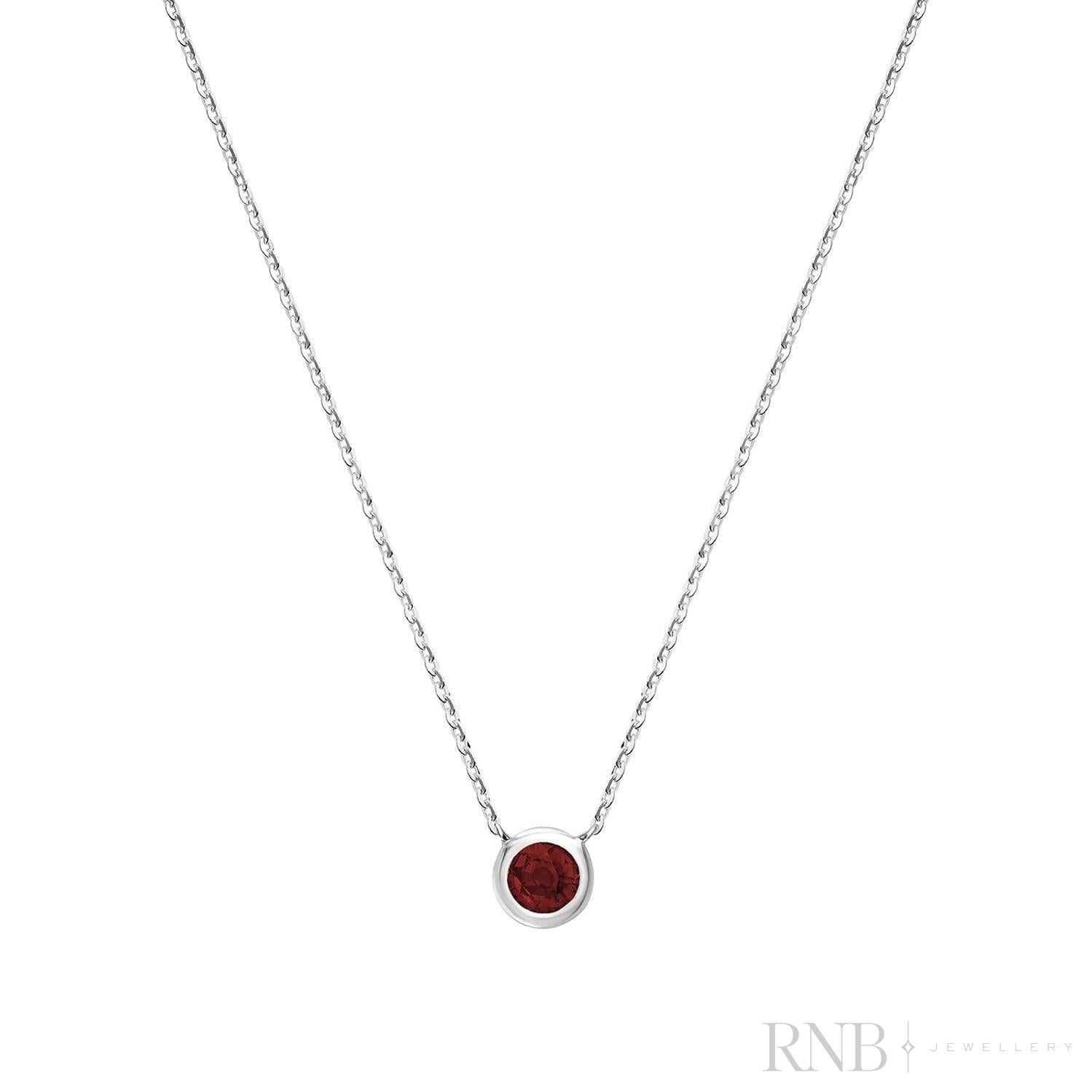 Bezel Set Precious Stone Necklace