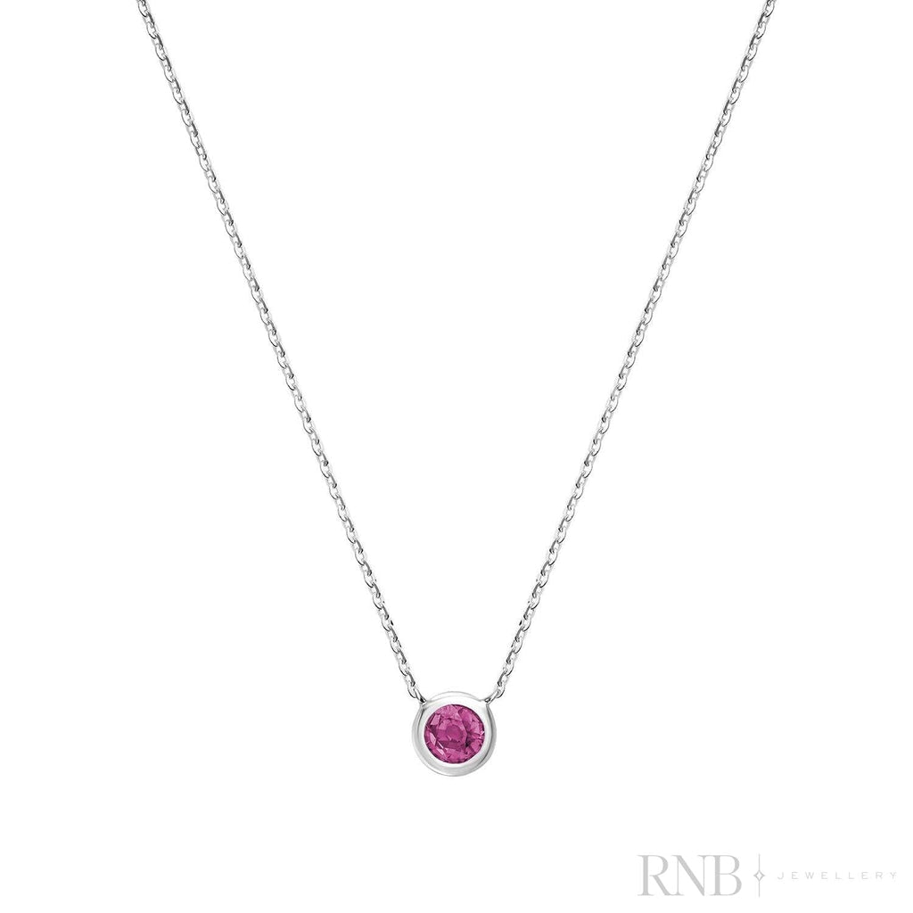 Bezel Set Precious Stone Necklace