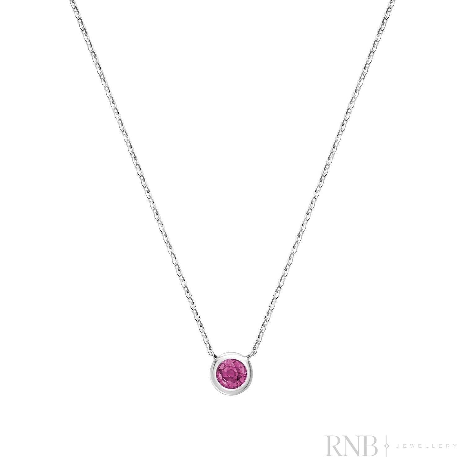 Bezel Set Precious Stone Necklace