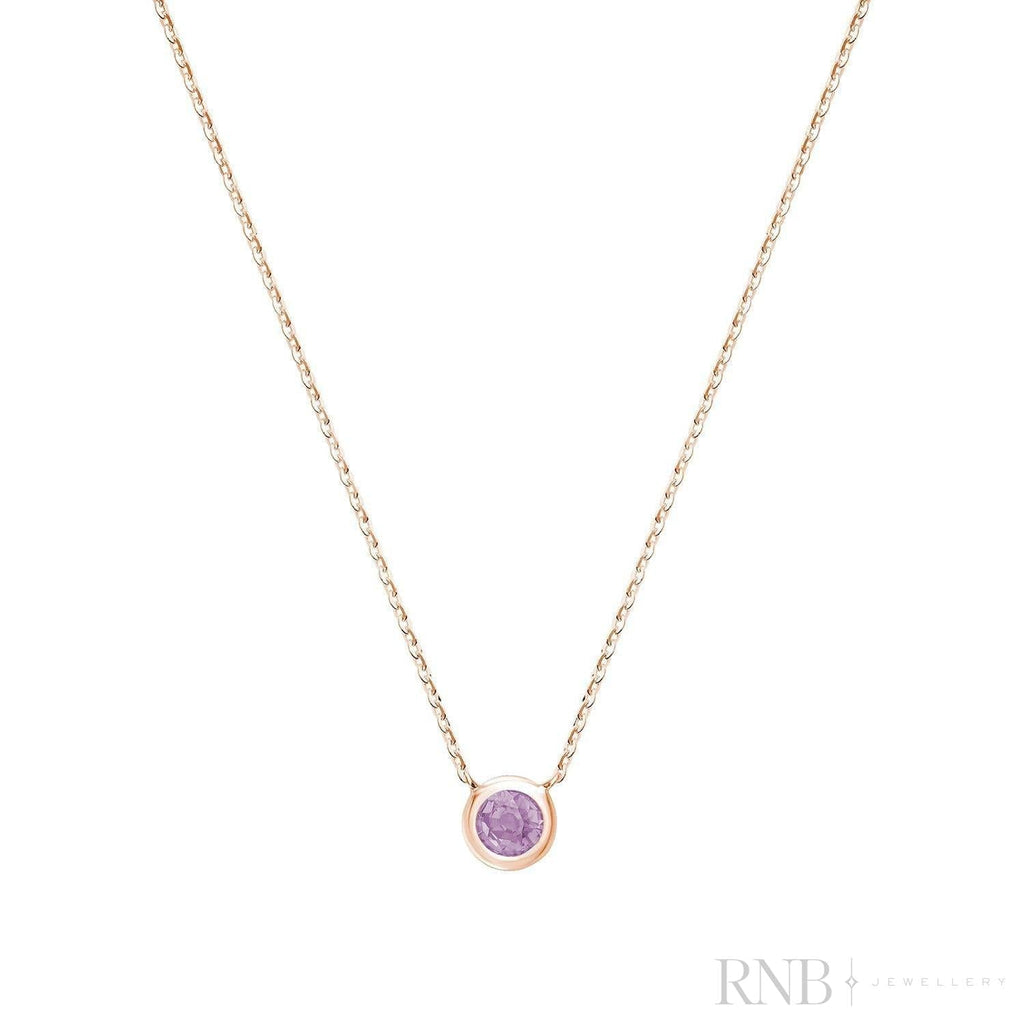 Bezel Set Precious Stone Necklace
