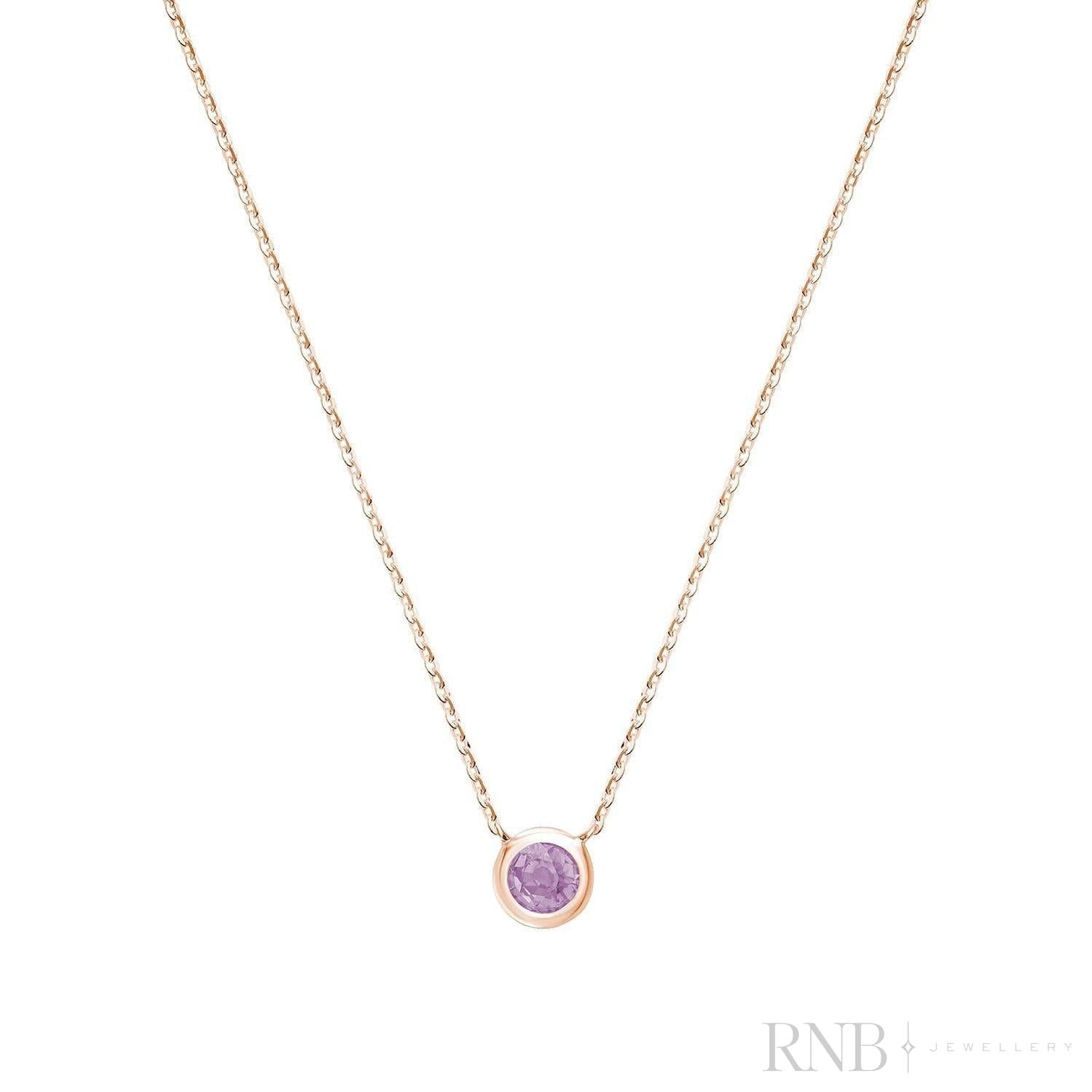 Bezel Set Precious Stone Necklace