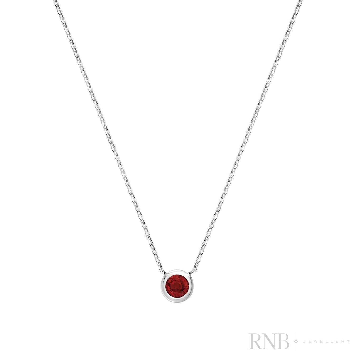 Bezel Set Precious Stone Necklace