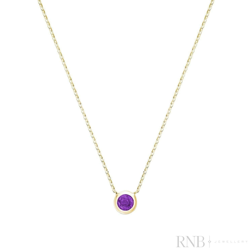 Bezel Set Precious Stone Necklace
